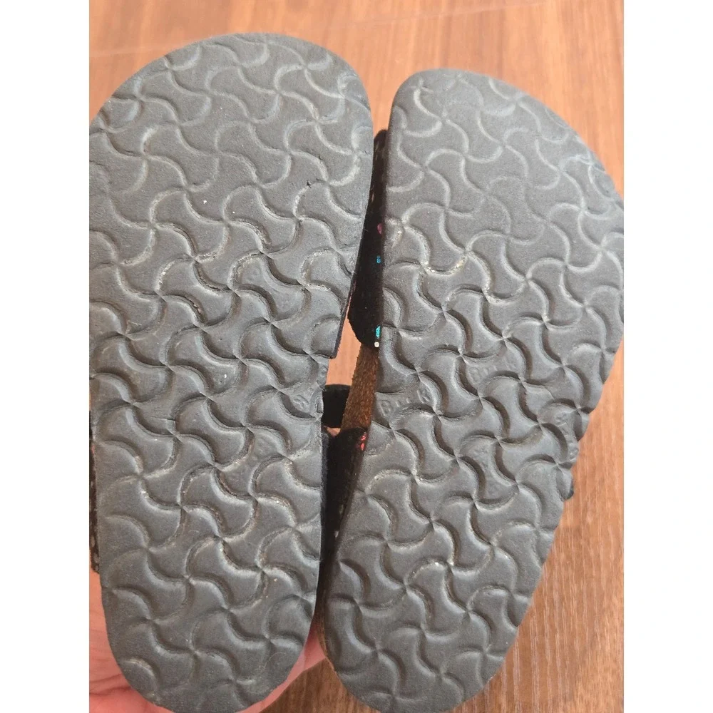 Birkenstock Rio Kids Sandals Black Glitter Dot Multi Color Suede eu29/11.5c